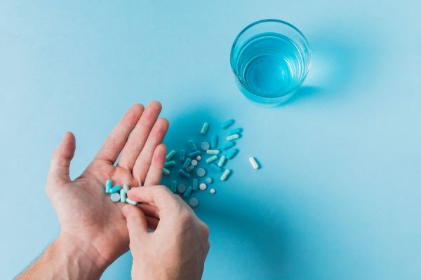 blue pills with water blue pills with water
